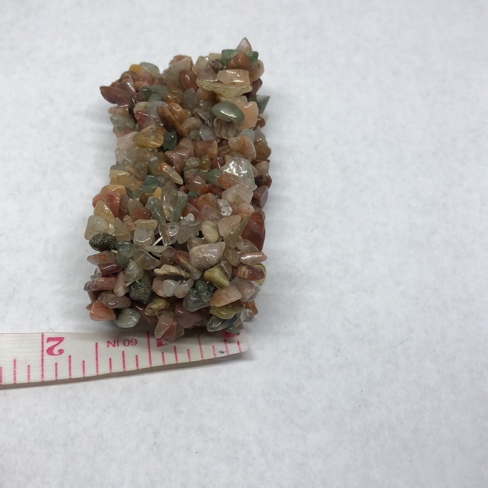 Natural Gemstone Chips Statement Stretch Bracelet… - image 4